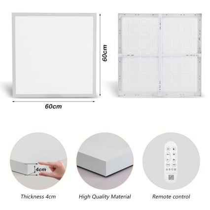 Immax NEO 07277L - Plafoniera LED dimmerabile da bagno NEO LITE FRAME LED/50W/230V IP44 Wi-Fi Tuya +remote telecomando bianco