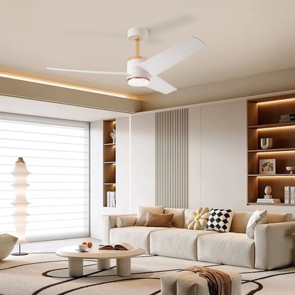 Immax NEO 07281L - Ventilatore da soffitto dimmerabile LED+CCT BEAUTY LED/18W/230V 3000/4000/6000K Wi-Fi Tuya Ø 132 cm + telecomando