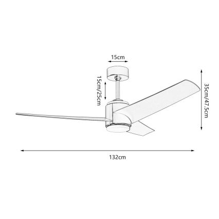 Immax NEO 07282L - LED+CCT Ventilatore da soffitto dimmerabile BEAUTY LED/18W/230V 3000/4000/6000K Wi‑Fi Tuya Ø 132 cm + telecomando