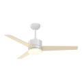 Immax NEO 07284L - Ventilatore da soffitto dimmerabile LED+CCT variabile, 24W, 230V, 3000/4000/6000K, Wi‑Fi Tuya + telecomando