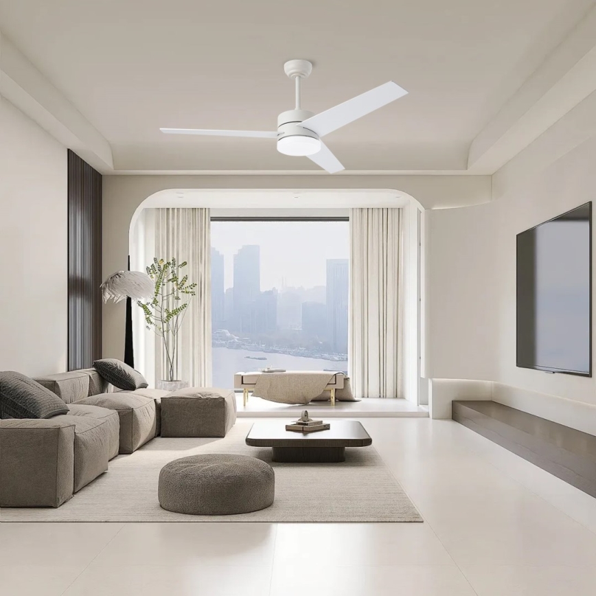 Immax NEO 07284L - Ventilatore da soffitto dimmerabile LED+CCT variabile, 24W, 230V, 3000/4000/6000K, Wi‑Fi Tuya + telecomando