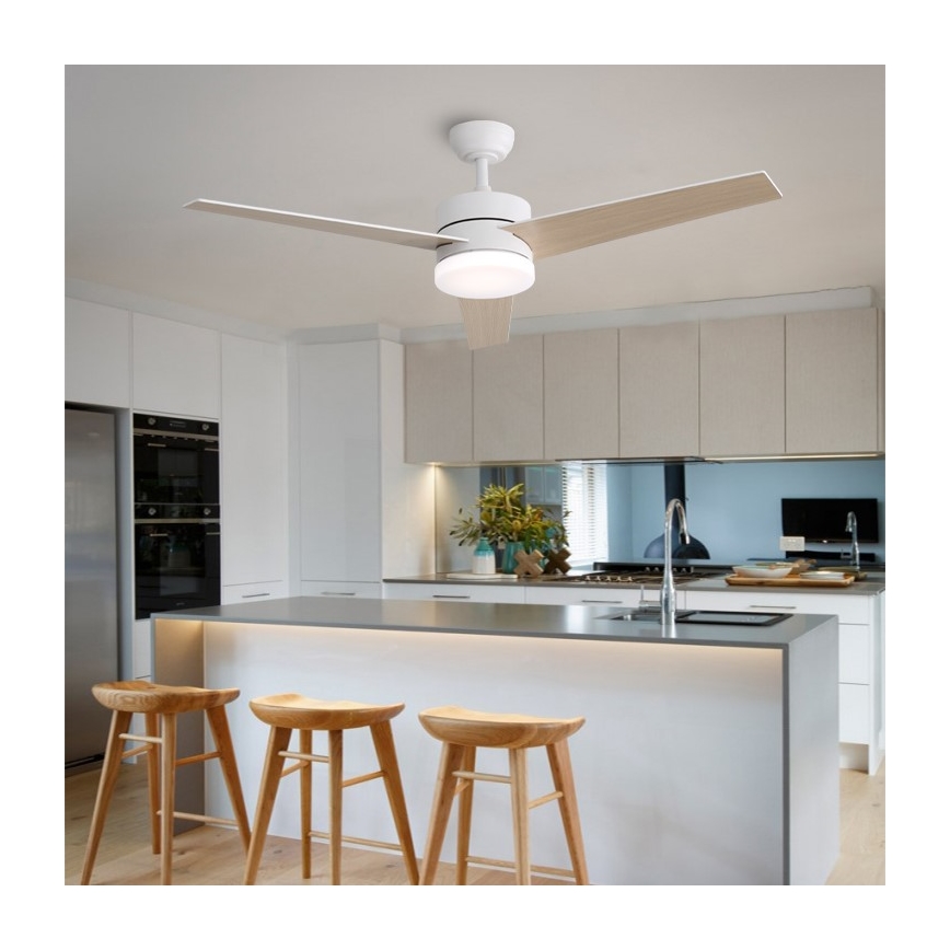 Immax NEO 07284L - Ventilatore da soffitto dimmerabile LED+CCT VARIABLE LED/24W/230V 3000/4000/6000K Wi-Fi Tuya, diametro 132 cm + telecomando