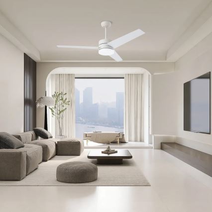 Immax NEO 07284L - Ventilatore da soffitto dimmerabile LED+CCT VARIABLE LED/24W/230V 3000/4000/6000K Wi-Fi Tuya, diametro 132 cm + telecomando