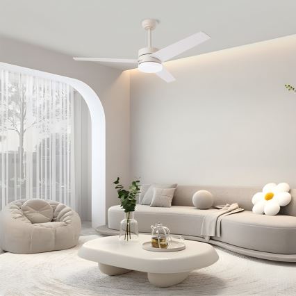 Immax NEO 07284L - Ventilatore da soffitto dimmerabile LED+CCT VARIABLE LED/24W/230V 3000/4000/6000K Wi-Fi Tuya, diametro 132 cm + telecomando