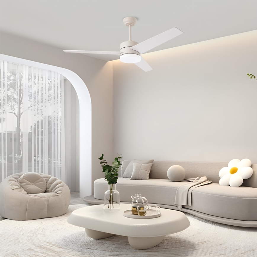 Immax NEO 07284L - Ventilatore da soffitto dimmerabile LED+CCT VARIABLE LED/24W/230V 3000/4000/6000K Wi-Fi Tuya, diametro 132 cm + telecomando