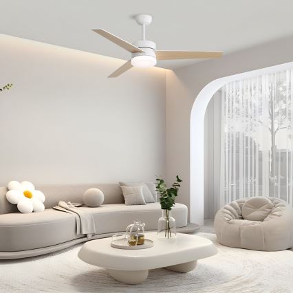 Immax NEO 07284L - Ventilatore da soffitto dimmerabile LED+CCT VARIABLE LED/24W/230V 3000/4000/6000K Wi-Fi Tuya, diametro 132 cm + telecomando