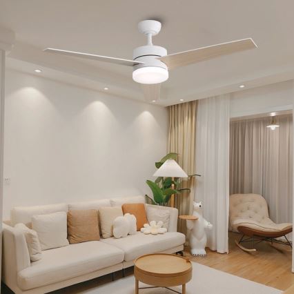 Immax NEO 07284L - Ventilatore da soffitto dimmerabile LED+CCT VARIABLE LED/24W/230V 3000/4000/6000K Wi-Fi Tuya, diametro 132 cm + telecomando