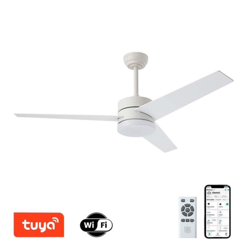 Immax NEO 07284L - Ventilatore da soffitto dimmerabile LED+CCT VARIABLE LED/24W/230V 3000/4000/6000K Wi-Fi Tuya, diametro 132 cm + telecomando
