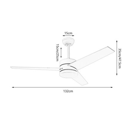 Immax NEO 07285L - ventilatore da soffitto dimmerabile LED+CCT VARIABLE LED/24W/230V 3000/4000/6000K Wi-Fi Tuya + telecomando