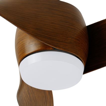 Immax NEO 07286L - Ventilatore a soffitto LED WAVE LED/18W/230V Wi-Fi Tuya marrone Ø 132 cm + telecomando