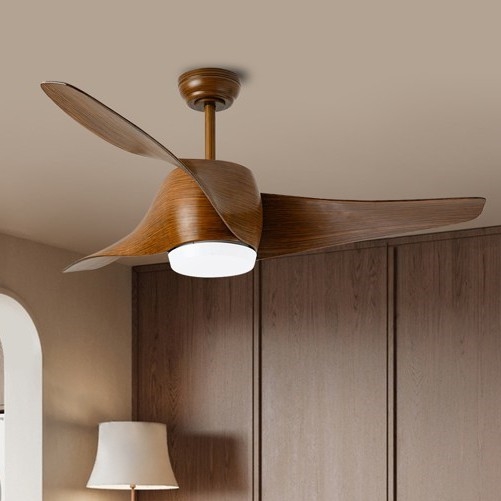 Immax NEO 07286L - Ventilatore da soffitto dimmerabile a LED WAVE LED/18W/230V Wi-Fi Tuya marrone diametro 132 cm + telecomando