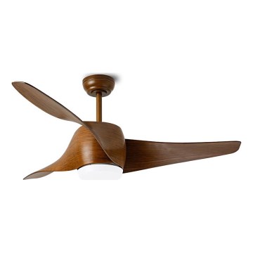 Immax NEO 07286L - Ventilatore da soffitto dimmerabile a LED WAVE LED/18W/230V Wi-Fi Tuya marrone + telecomando
