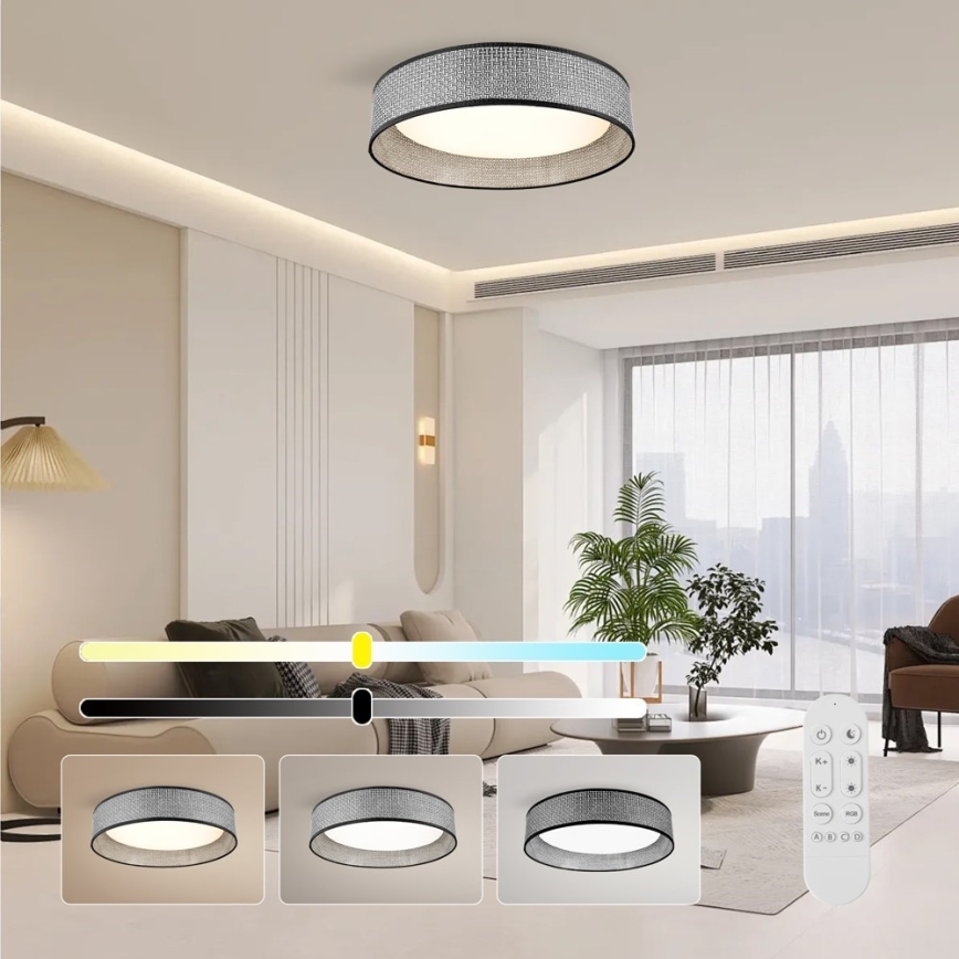 Immax NEO 07287L - Plafoniera dimmerabile LED+CCT LONA LED/36W/230V 3000-6000K Wi-Fi Tuya Ø 45,5 cm + telecomando