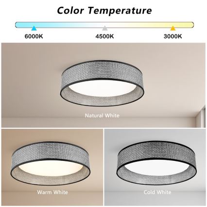 Immax NEO 07287L - Plafoniera dimmerabile LED+CCT LONA LED/36W/230V 3000-6000K Wi-Fi Tuya Ø 45,5 cm + telecomando
