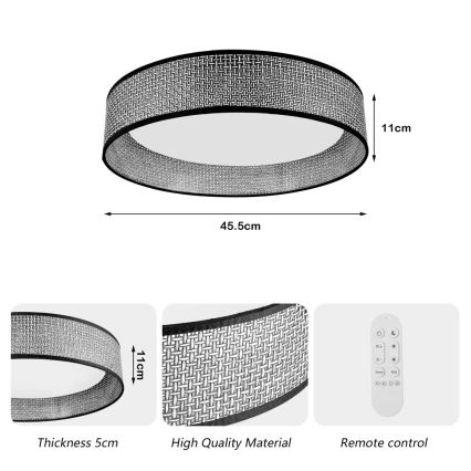 Immax NEO 07287L - Plafoniera dimmerabile LED+CCT LONA LED/36W/230V 3000-6000K Wi-Fi Tuya Ø 45,5 cm + telecomando