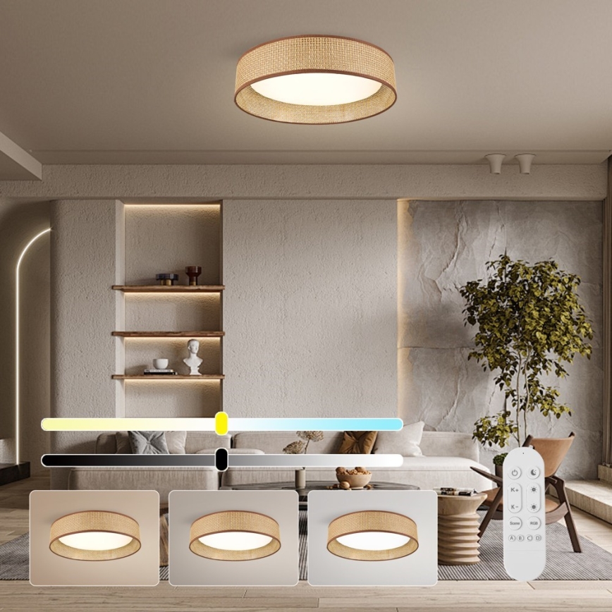 Immax NEO 07288L - Plafoniera dimmerabile LED+CCT LONA LED/36W/230V 3000-6000K Wi-Fi Tuya Ø 45,5 cm + telecomando