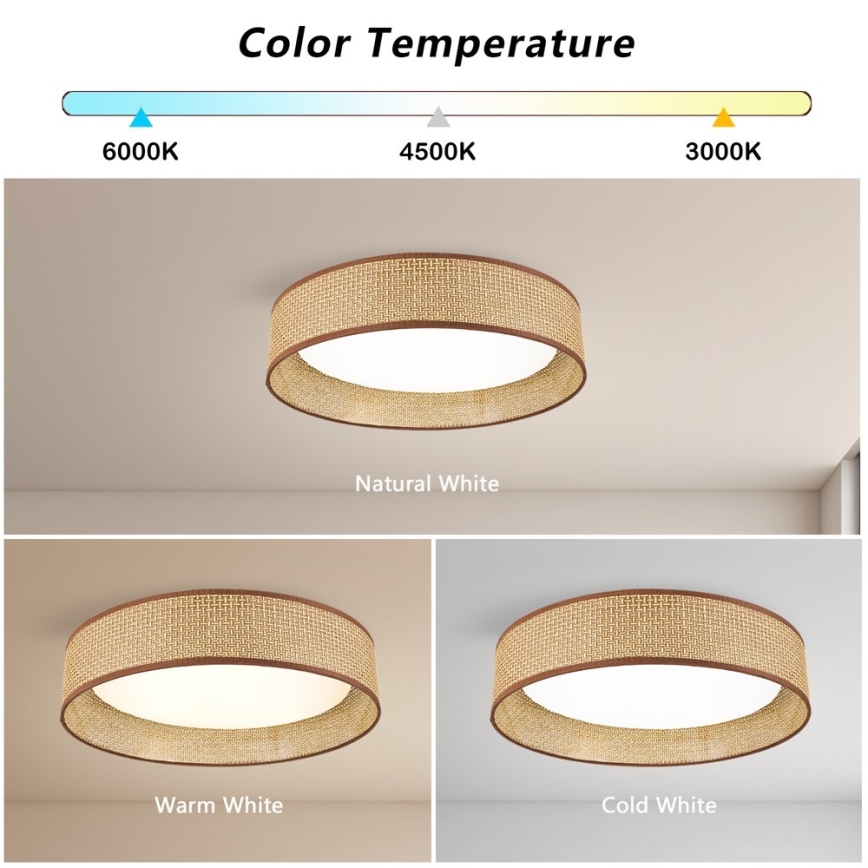 Immax NEO 07288L - Plafoniera dimmerabile LED+CCT LONA LED/36W/230V 3000-6000K Wi-Fi Tuya Ø 45,5 cm + telecomando