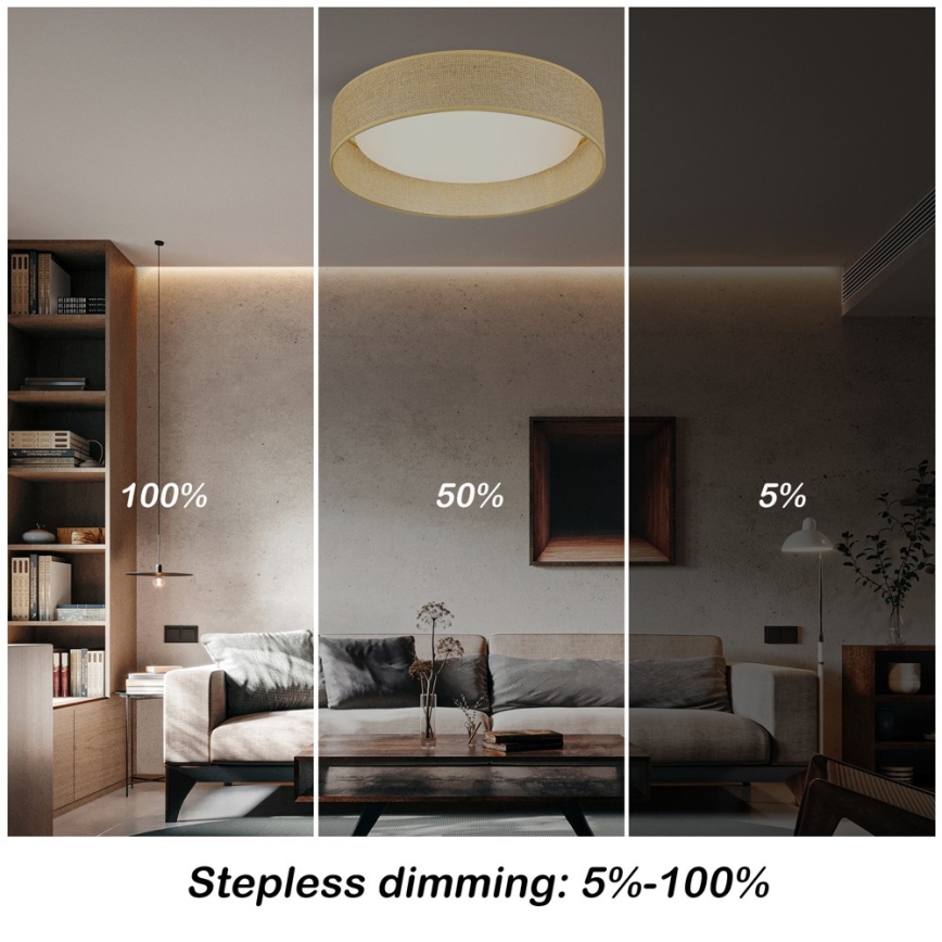 Immax NEO 07289L - Plafoniera dimmerabile a LED CCT LONA LED/36W/230V 3000-6000K Wi-Fi Tuya Ø 45,5 cm + telecomando