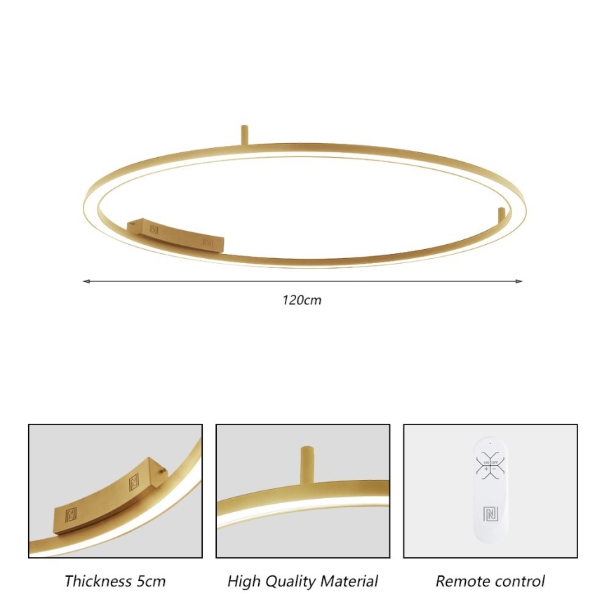 Immax NEO 07290-120G - LED+CCT Plafoniera dimmerabile FINO LED/55W/230V 2700-6500K Tuya Ø 120 cm + telecomando