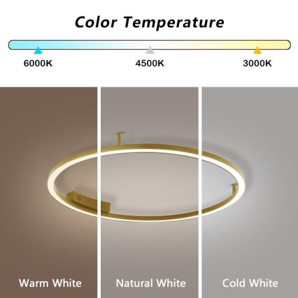 Immax NEO 07291-80G - Plafoniera da soffitto dimmerabile LED+CCT FINO LED/55W/230V 2700-6500K Tuya Ø 80 cm + telecomando