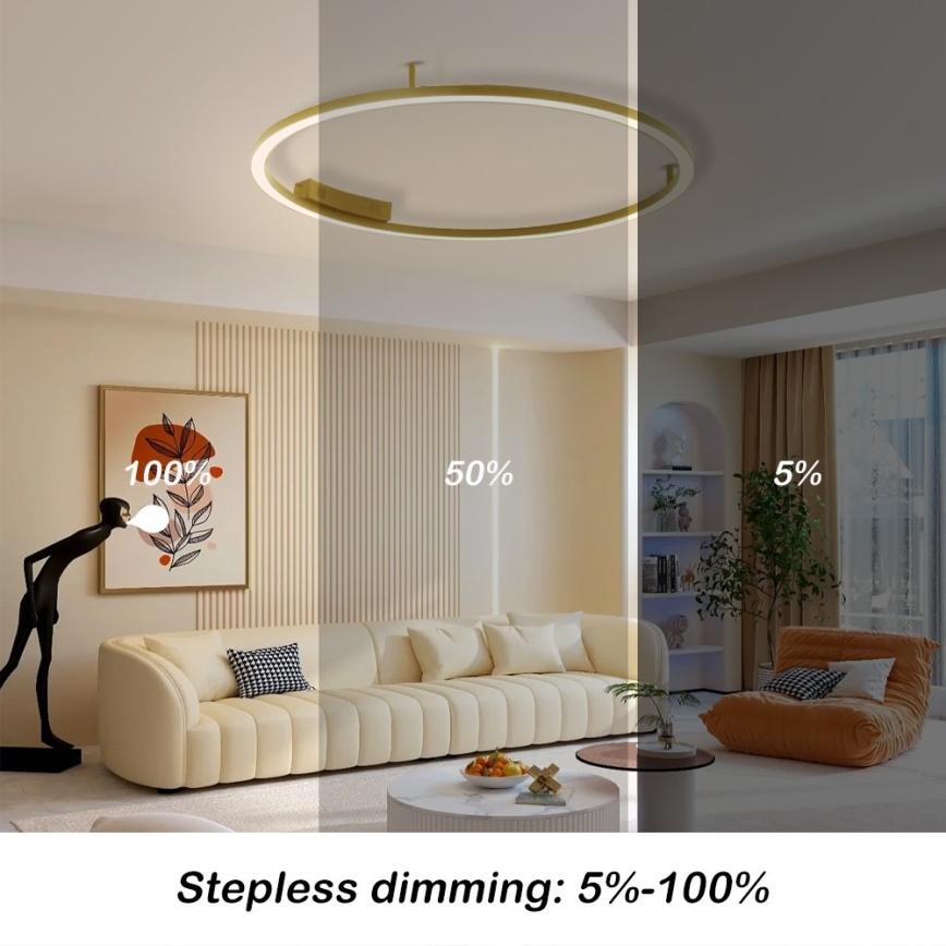 Immax NEO 07291-80G - Plafoniera da soffitto dimmerabile LED+CCT FINO LED/55W/230V 2700-6500K Tuya Ø 80 cm + telecomando
