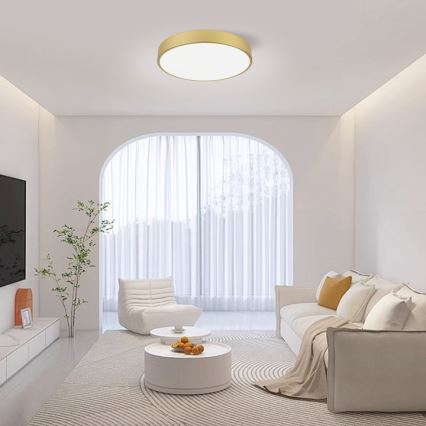 Immax NEO 07292L - Plafoniera LED dimmerabile NEO LITE SEMPLICI LED/36W/230V 3000–6000K Ø 40 cm Wi‑Fi Tuya dorata + telecomando