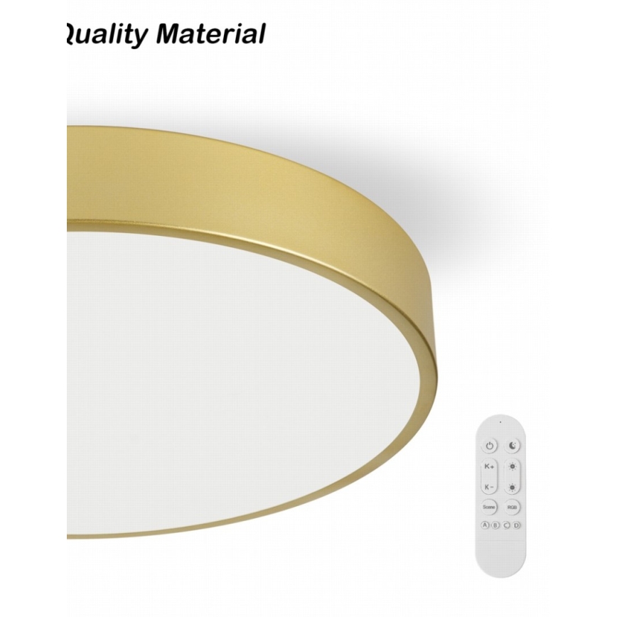 Immax NEO 07292L - Plafoniera LED dimmerabile NEO LITE SEMPLICI LED/36W/230V 3000–6000K Ø 40 cm Wi‑Fi Tuya dorata + telecomando