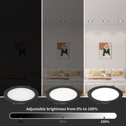 Immax NEO 07294L - Lampada da incasso LED dimmerabile DOWN, 12W/230V, Wi-Fi, Ø 12 cm, bianco