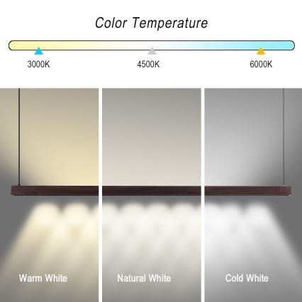 Immax NEO 07301L - LED lampadario dimmerabile su cavo MADEIRA LED/33W/230V Wi-Fi Tuya 152 cm noce + telecomando