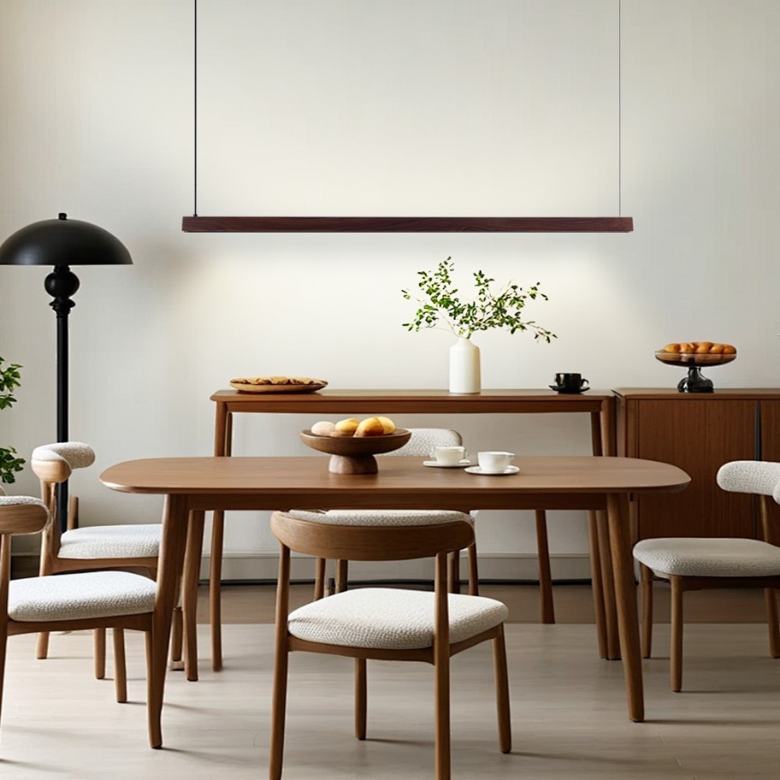 Immax NEO 07301L - LED lampadario dimmerabile su cavo MADEIRA LED/33W/230V Wi-Fi Tuya 152 cm noce + telecomando