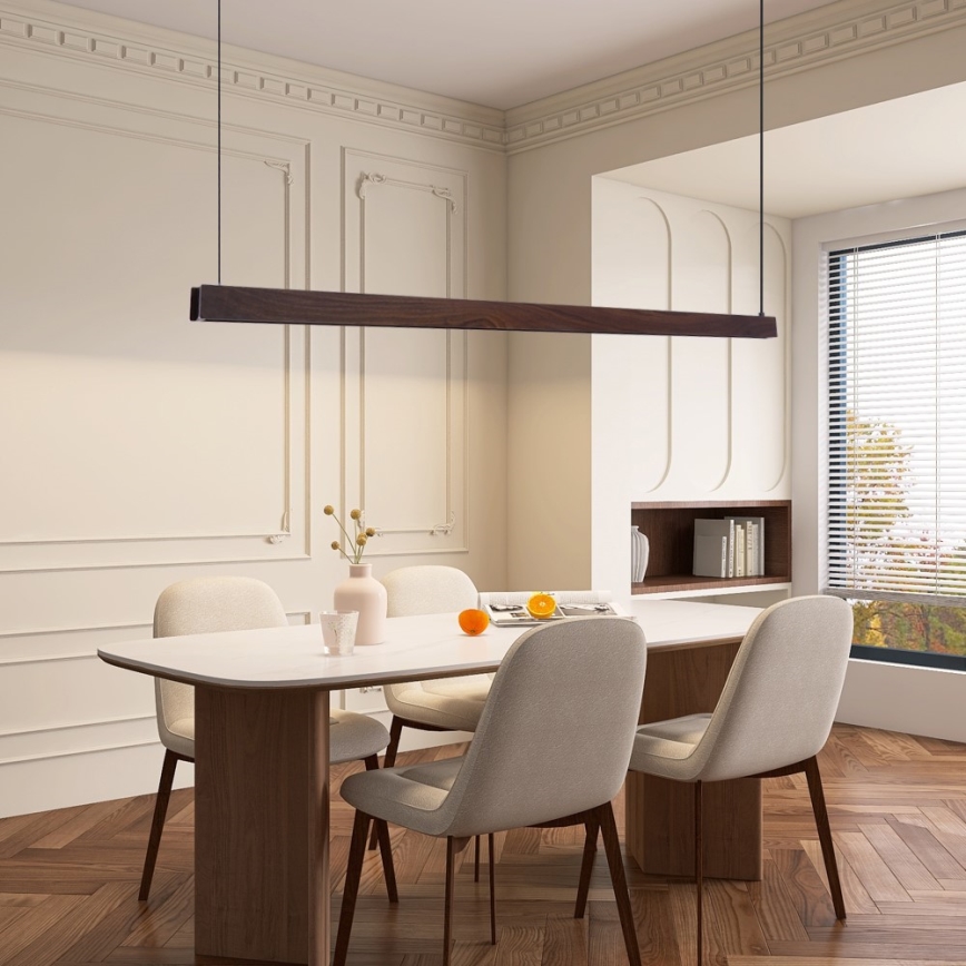 Immax NEO 07301L - LED lampadario dimmerabile su cavo MADEIRA LED/33W/230V Wi-Fi Tuya 152 cm noce + telecomando