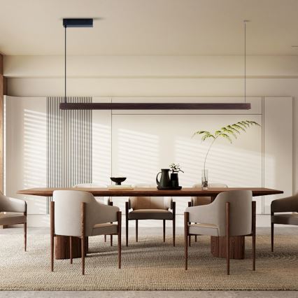 Immax NEO 07302L - Lampada a sospensione dimmerabile su cavo MADEIRA LED/44W/230V Wi‑Fi Tuya 202 cm noce + telecomando