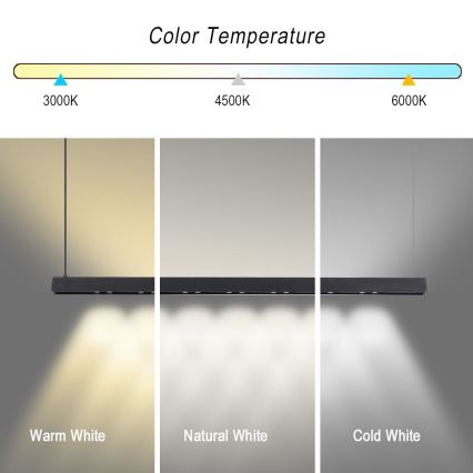 Immax NEO 07306L - Lampadario LED dimmerabile sospeso con cavo MADEIRA LED/26W/230V Wi-Fi Tuya 122 cm nero + telecomando