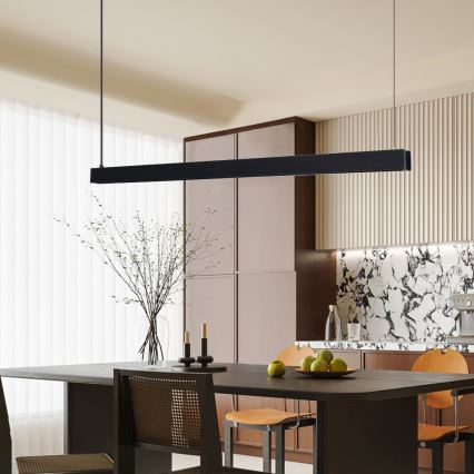 Immax NEO 07306L - Lampadario LED dimmerabile sospeso con cavo MADEIRA LED/26W/230V Wi-Fi Tuya 122 cm nero + telecomando