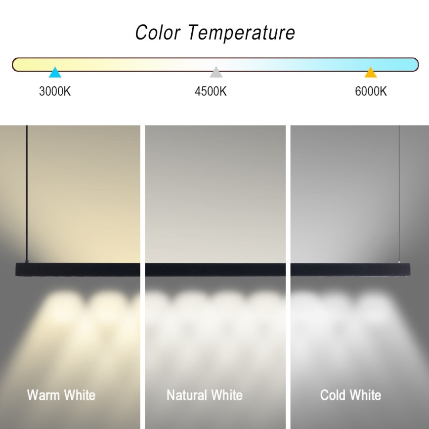 Immax NEO 07307L - Lampadario LED dimmerabile a cavo MADEIRA LED/33W/230V Wi-Fi Tuya 152 cm nero + telecomando