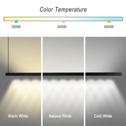 Immax NEO 07308L - Lampadario dimmerabile a sospensione su cavo MADEIRA LED/44W/230V Wi‑Fi Tuya 202 cm nero + telecomando