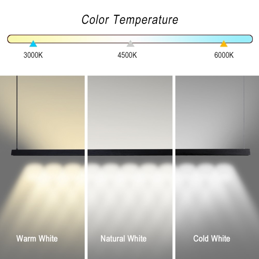 Immax NEO 07308L - Lampadario dimmerabile a sospensione su cavo MADEIRA LED/44W/230V Wi‑Fi Tuya 202 cm nero + telecomando