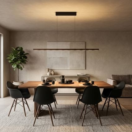 Immax NEO 07309L - Lampadario LED dimmerabile a cavo con sensore MADEIRA LED/37W/230V 157 cm noce