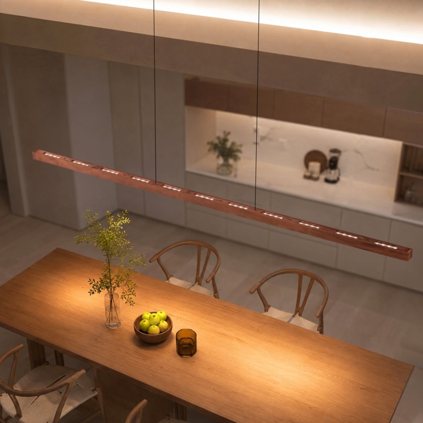 Immax NEO 07309L - Lampadario LED dimmerabile a cavo con sensore MADEIRA LED/37W/230V 157 cm noce