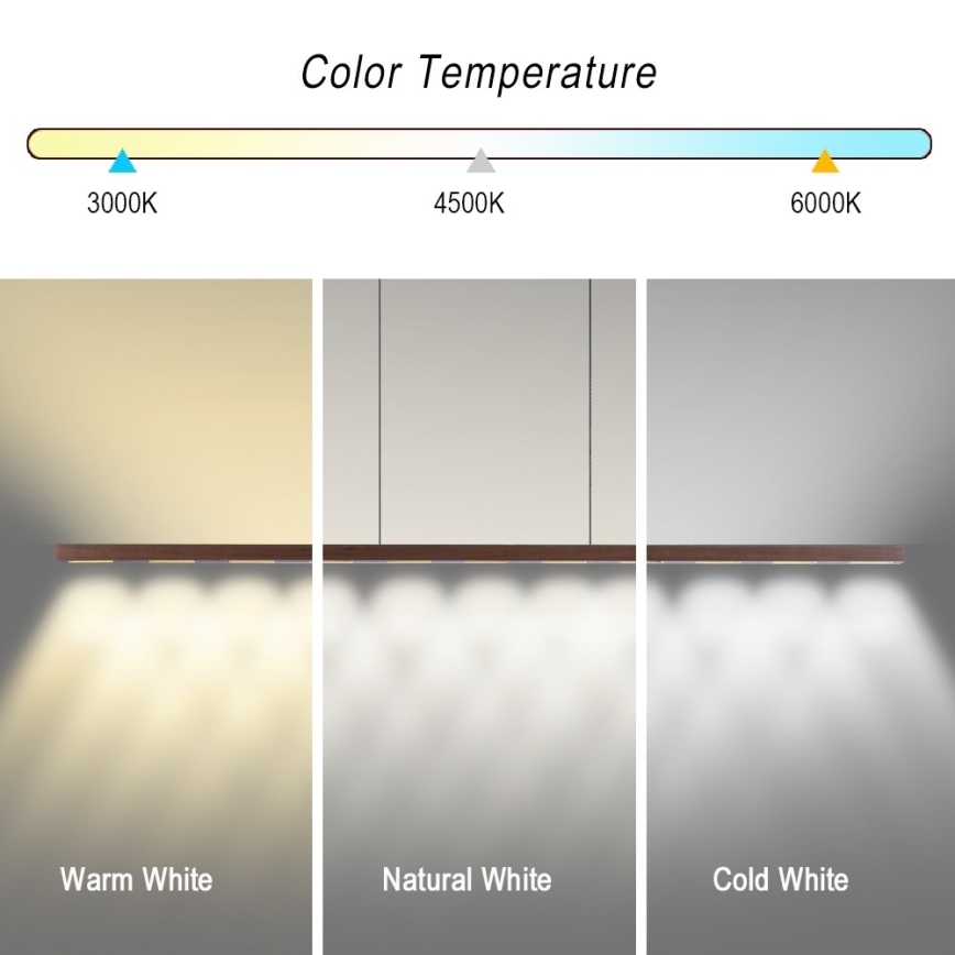 Immax NEO 07309L - Lampadario LED dimmerabile a cavo con sensore MADEIRA LED/37W/230V 157 cm noce