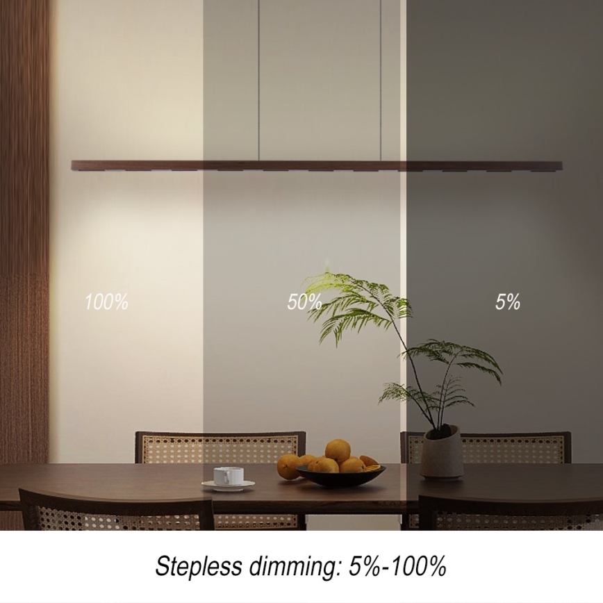 Immax NEO 07309L - Lampadario LED dimmerabile a cavo con sensore MADEIRA LED/37W/230V 157 cm noce