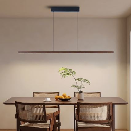 Immax NEO 07309L - Lampadario LED dimmerabile a cavo con sensore MADEIRA LED/37W/230V 157 cm noce