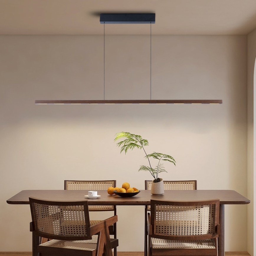 Immax NEO 07309L - Lampadario LED dimmerabile a cavo con sensore MADEIRA LED/37W/230V 157 cm noce