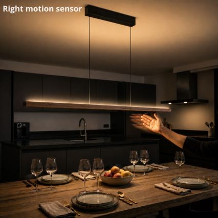 Immax NEO 07309L - Lampadario LED dimmerabile a cavo con sensore MADEIRA LED/37W/230V 157 cm noce