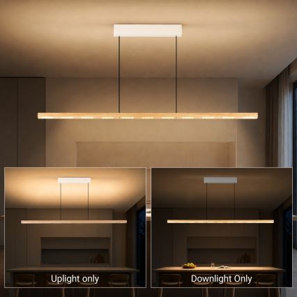 Immax NEO 07310L - Lampadario a sospensione LED dimmerabile su cavo con sensore MADEIRA LED/37W/230V 157 cm in frassino