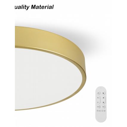 Immax NEO 07312L - Plafoniera LED dimmerabile SEMPLICI LED/128W/230V Ø 100 cm Wi-Fi Tuya dorata + telecomando