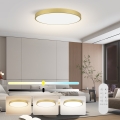 Immax NEO 07312L - Plafoniera LED dimmerabile SEMPLICI LED/128W/230V Ø 100 cm Wi-Fi Tuya dorata + telecomando