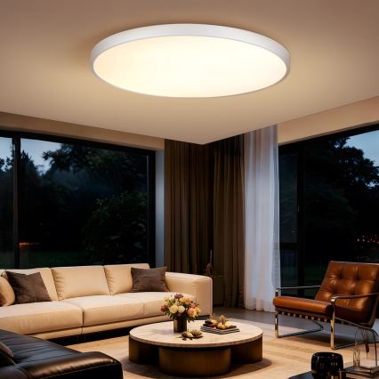 Immax NEO 07316L - Plafoniera dimmerabile a LED SEMPLICI LED/128W/230V Ø 100 cm Wi-Fi Tuya bianco + telecomando