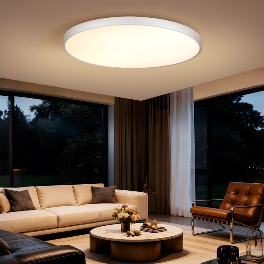 Immax NEO 07316L - Plafoniera dimmerabile a LED SEMPLICI LED/128W/230V Ø 100 cm Wi-Fi Tuya bianco + telecomando