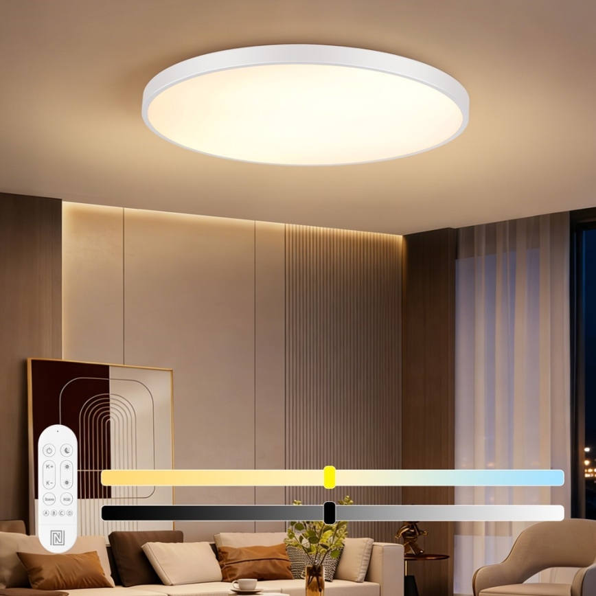 Immax NEO 07316L - Plafoniera dimmerabile a LED SEMPLICI LED/128W/230V Ø 100 cm Wi-Fi Tuya bianco + telecomando